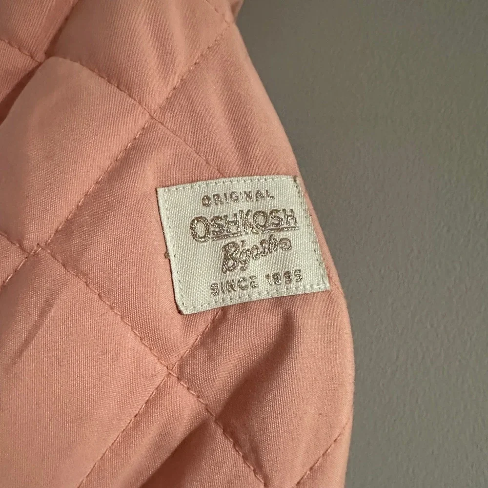 OshKosh B'gosh Baby Girls Quilted Hooded Parka Jacket Pink Size 12M‎ Faux Fur